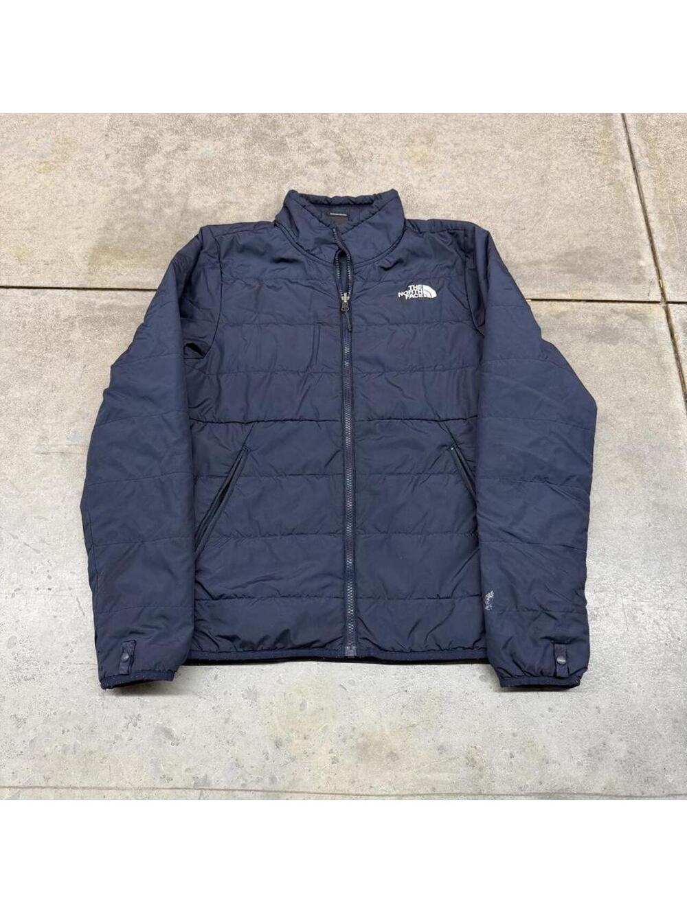 vintage the north face carto triclimate navy blue zip up jacket small HAS STAIN